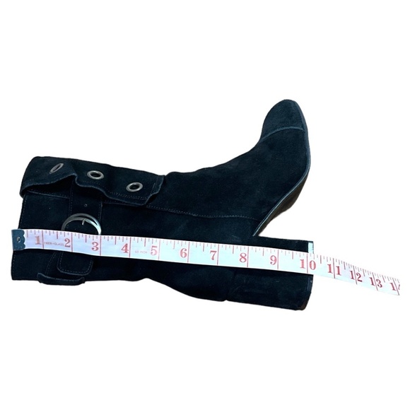 FLY LONDON Black Genuine Suede Leather Texafly Boot Side Zip US Sz 8 Euro Sz 38 - Picture 6 of 7